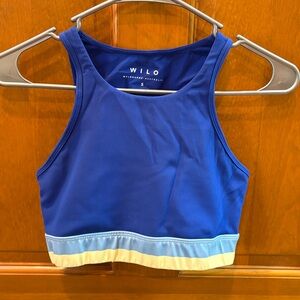 Wilo The Label Cobalt Blue Contra Sport Bra Top Size Small
